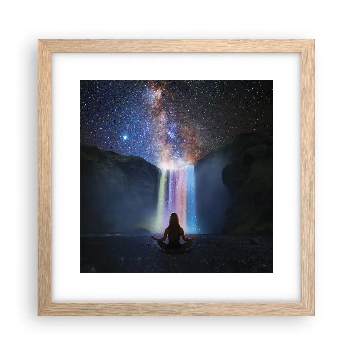 Plakat i ramme af lyst egetræ - Absolut harmoni - 30x30 cm