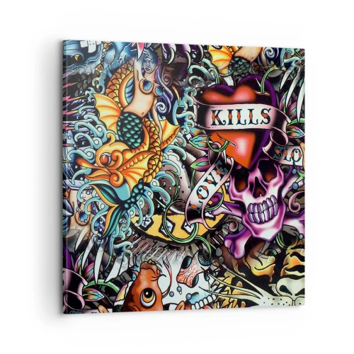 Lærredstryk - Billede på lærred - En tatovørers drøm - 60x60 cm