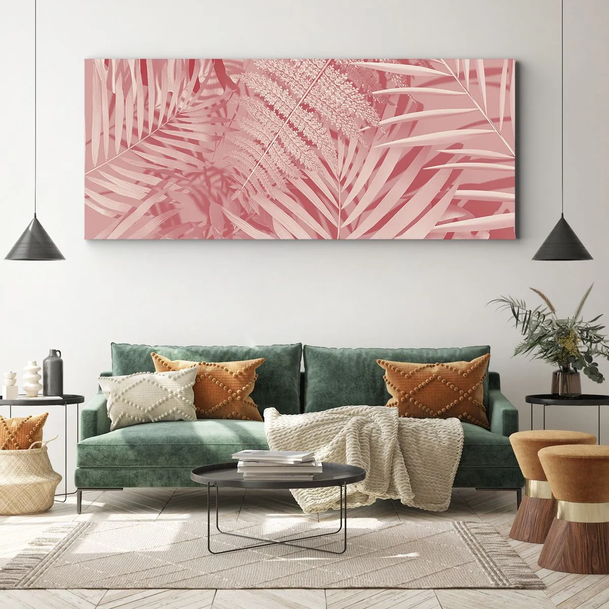 Lærredstryk - Billede på lærred - Lyserødt koncept - 100x40 cm