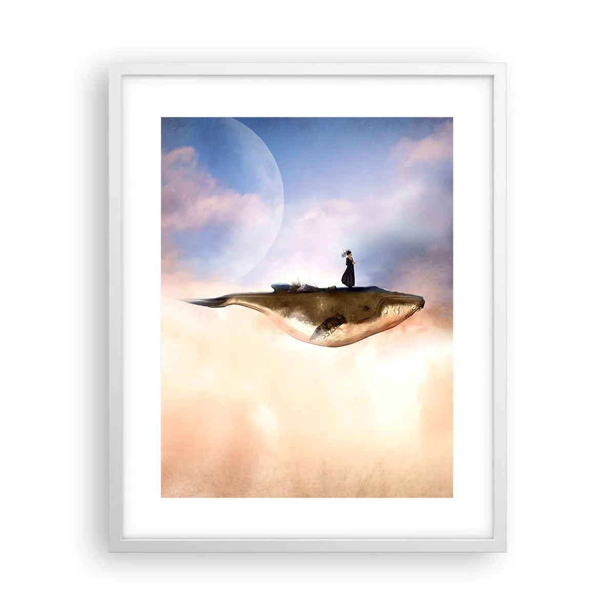 Plakat i hvid ramme - En surrealistisk rejse - 40x50 cm