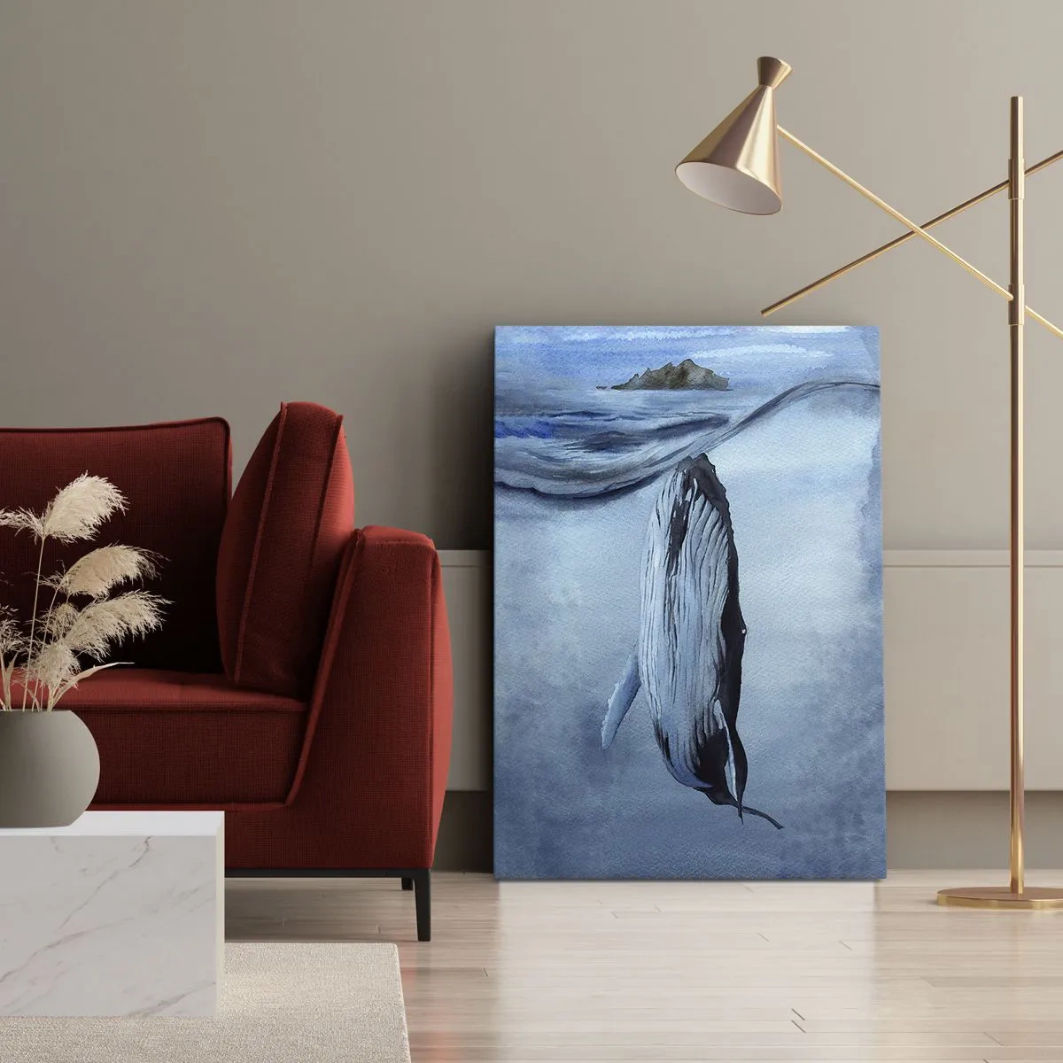 Lærredstryk - Billede på lærred - To verdener i nord - 70x100 cm