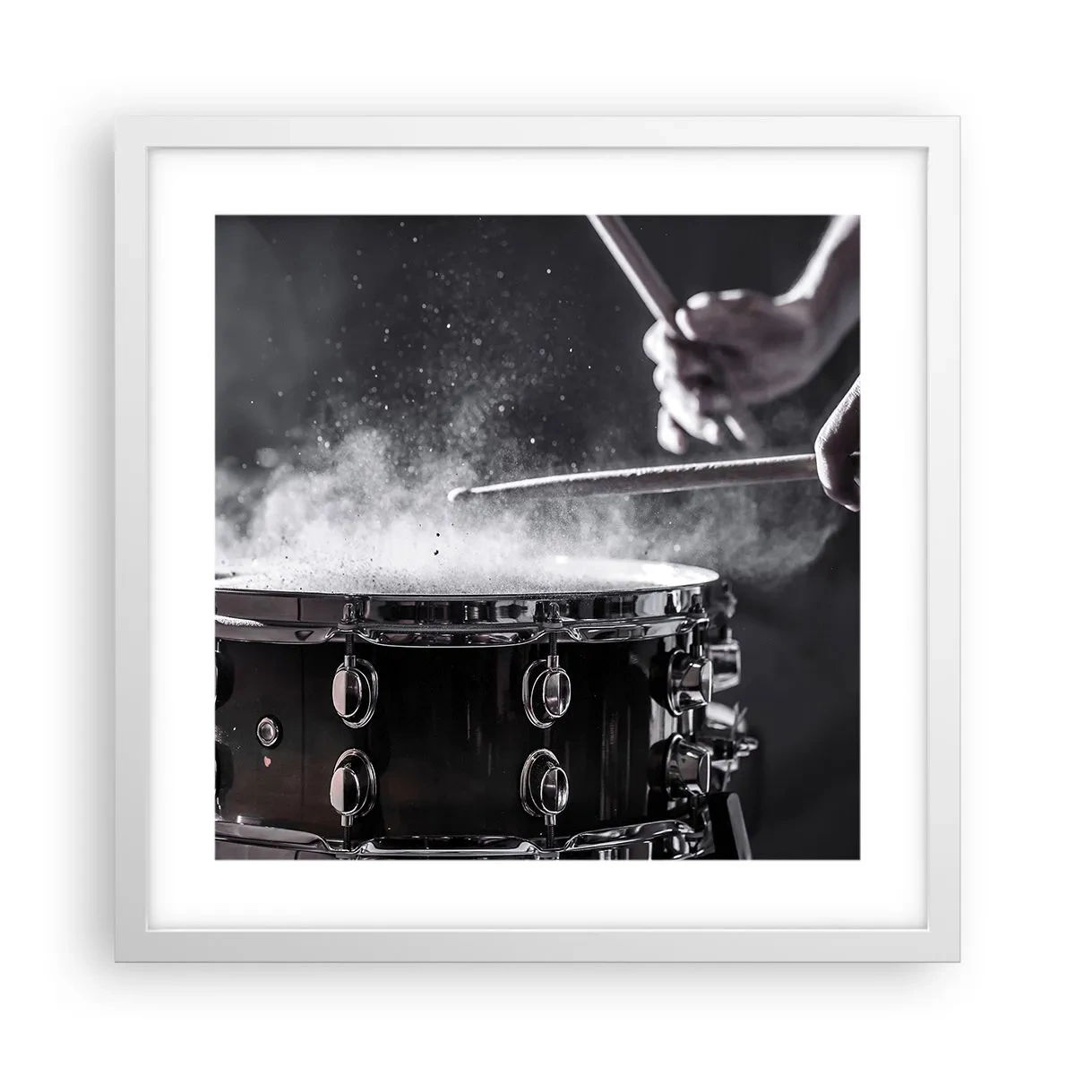 Plakat i hvid ramme - Musikkens puls - 40x40 cm