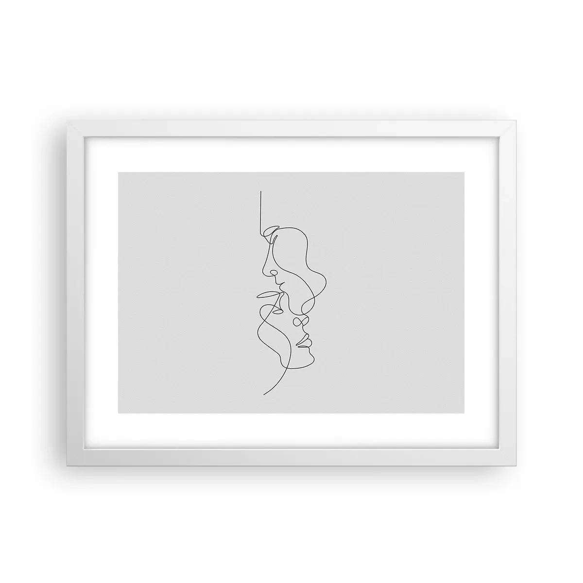Plakat i hvid ramme - Gløderne af glubende begær - 40x30 cm