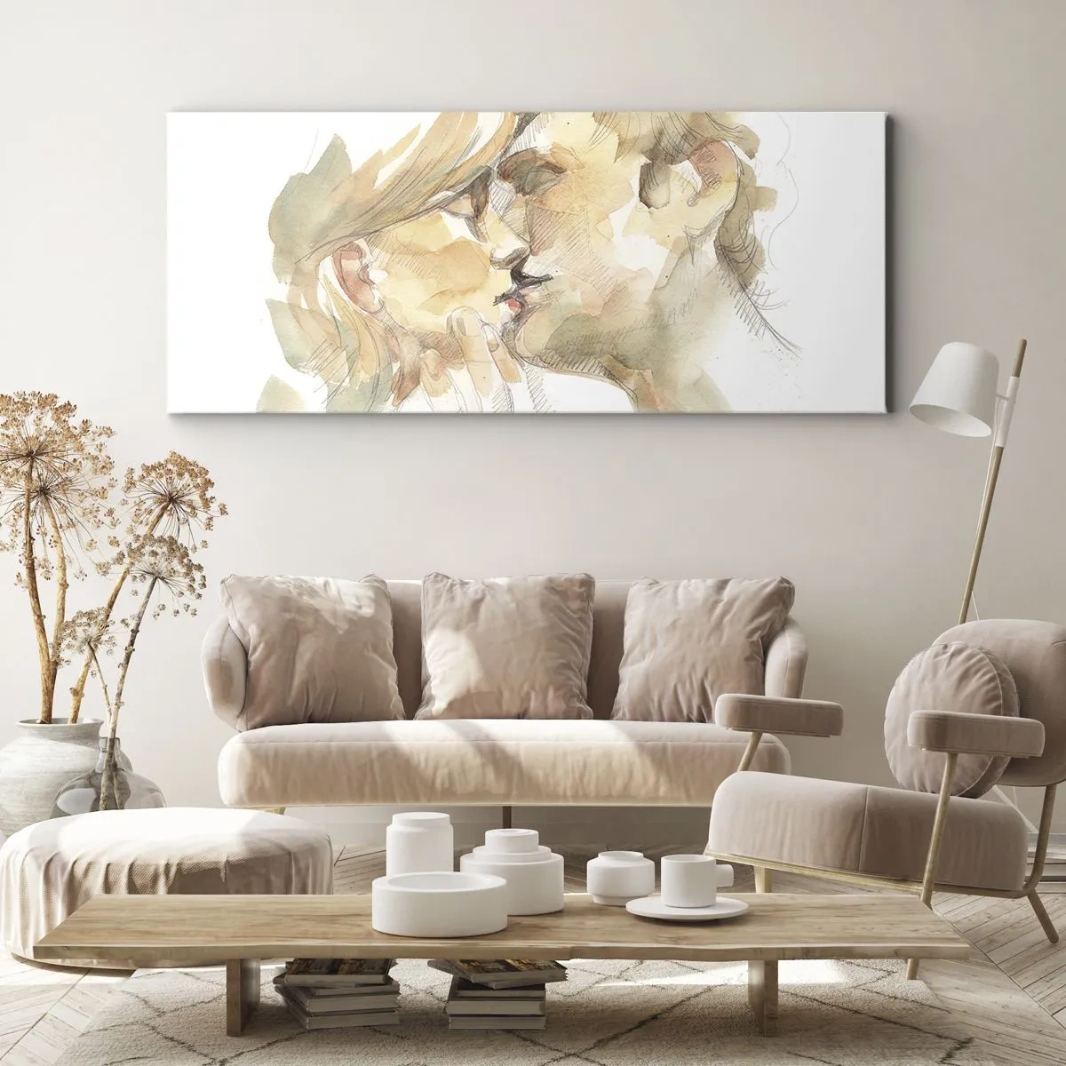 Lærredstryk - Billede på lærred - Den fundne halvdel? - 100x40 cm