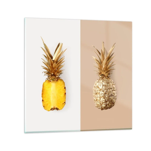 Billede på glas - Ananas til os - 40x40 cm