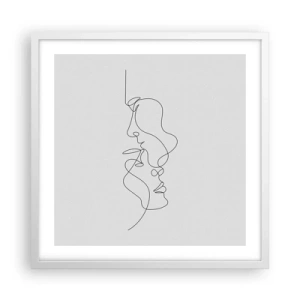 Plakat i hvid ramme - Gløderne af glubende begær - 50x50 cm