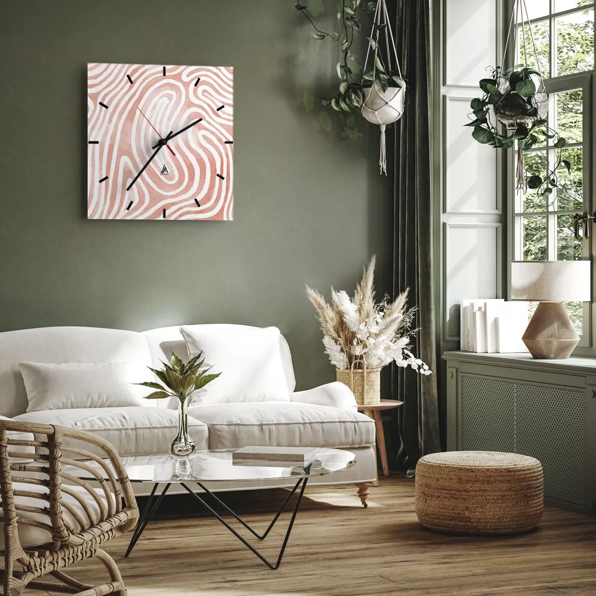 Vægur, Uret - I en labyrint af koraller - 30x30 cm