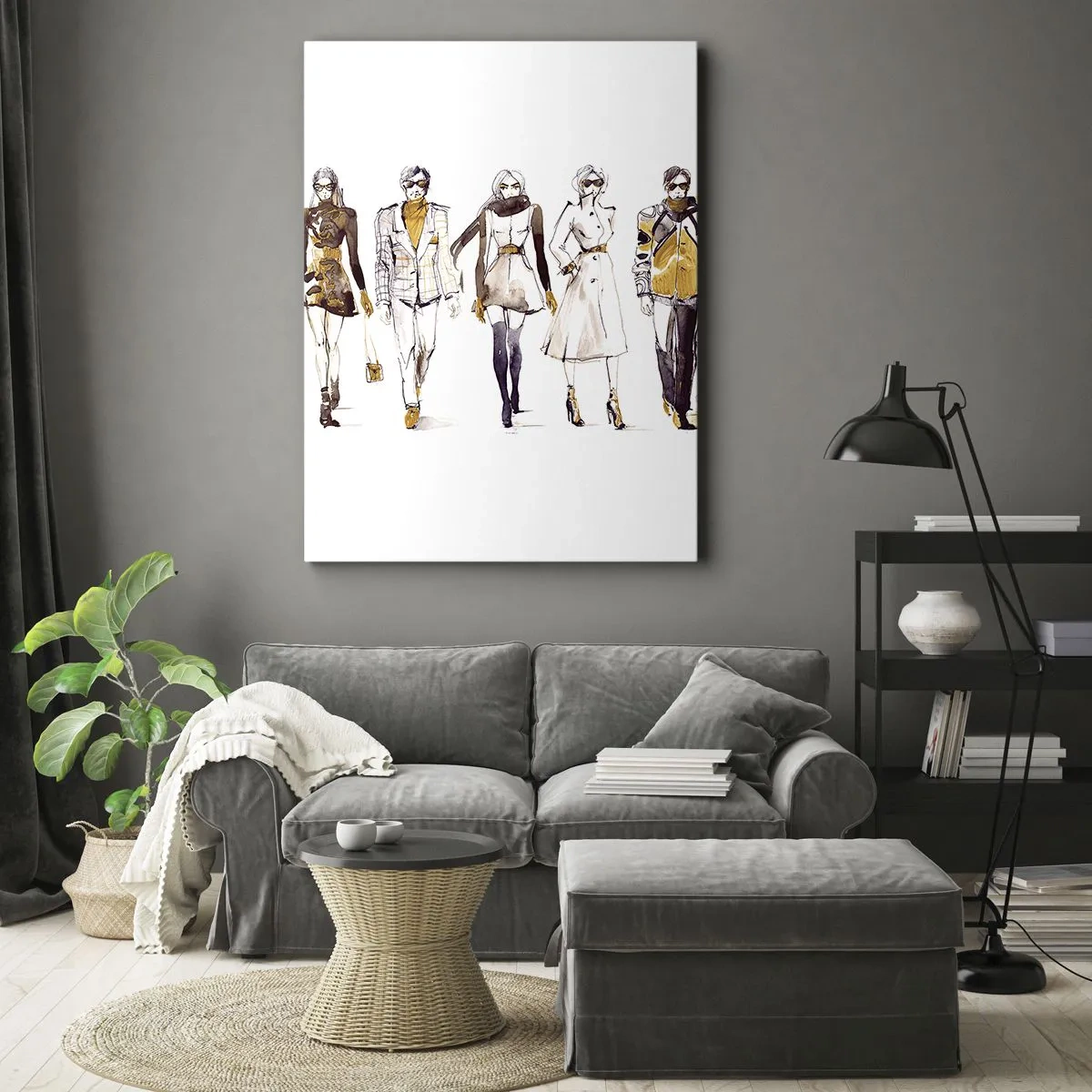 Lærredstryk - Billede på lærred - Diskret elegance, afslappet elegance - 45x80 cm