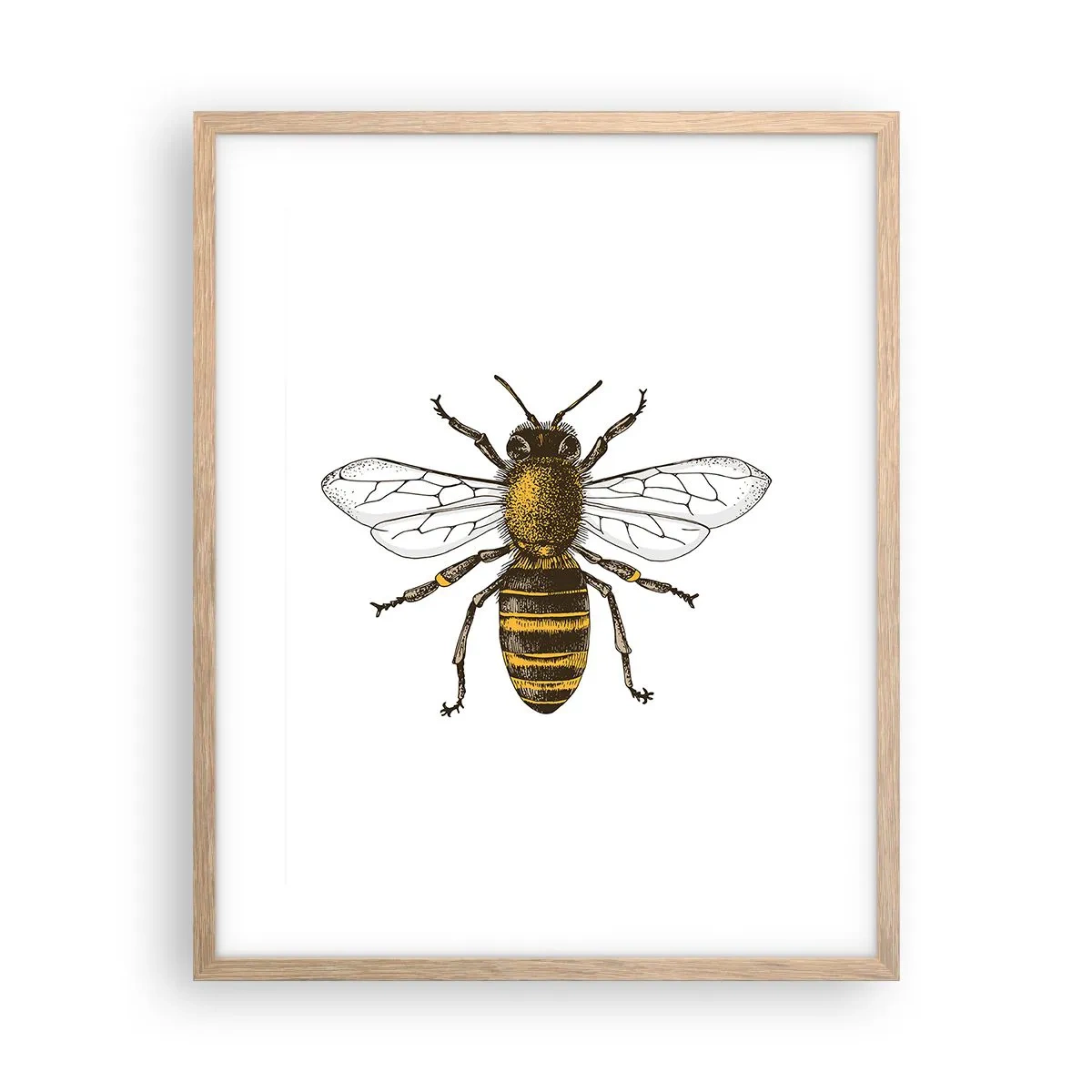 Plakat i ramme af lyst egetræ - Smuk og god - 40x50 cm