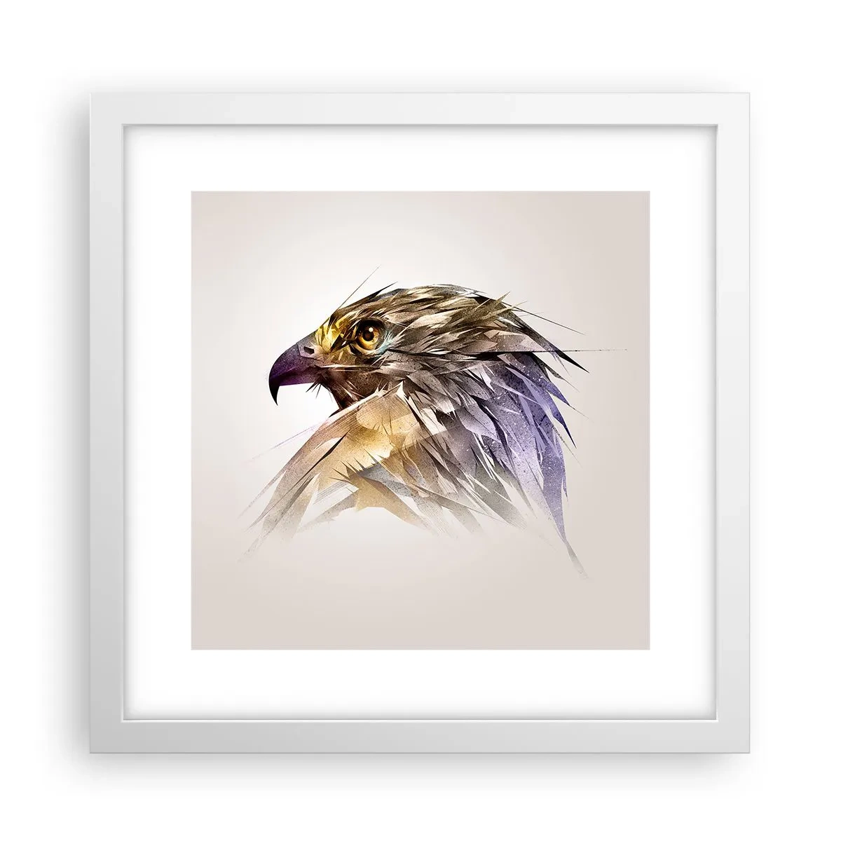 Plakat i hvid ramme - Portræt af en kriger - 30x30 cm