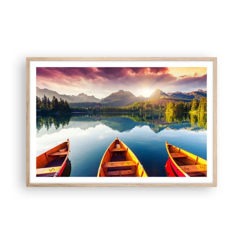 Plakat i ramme af lyst egetræ - Intet imod naturen - 91x61 cm