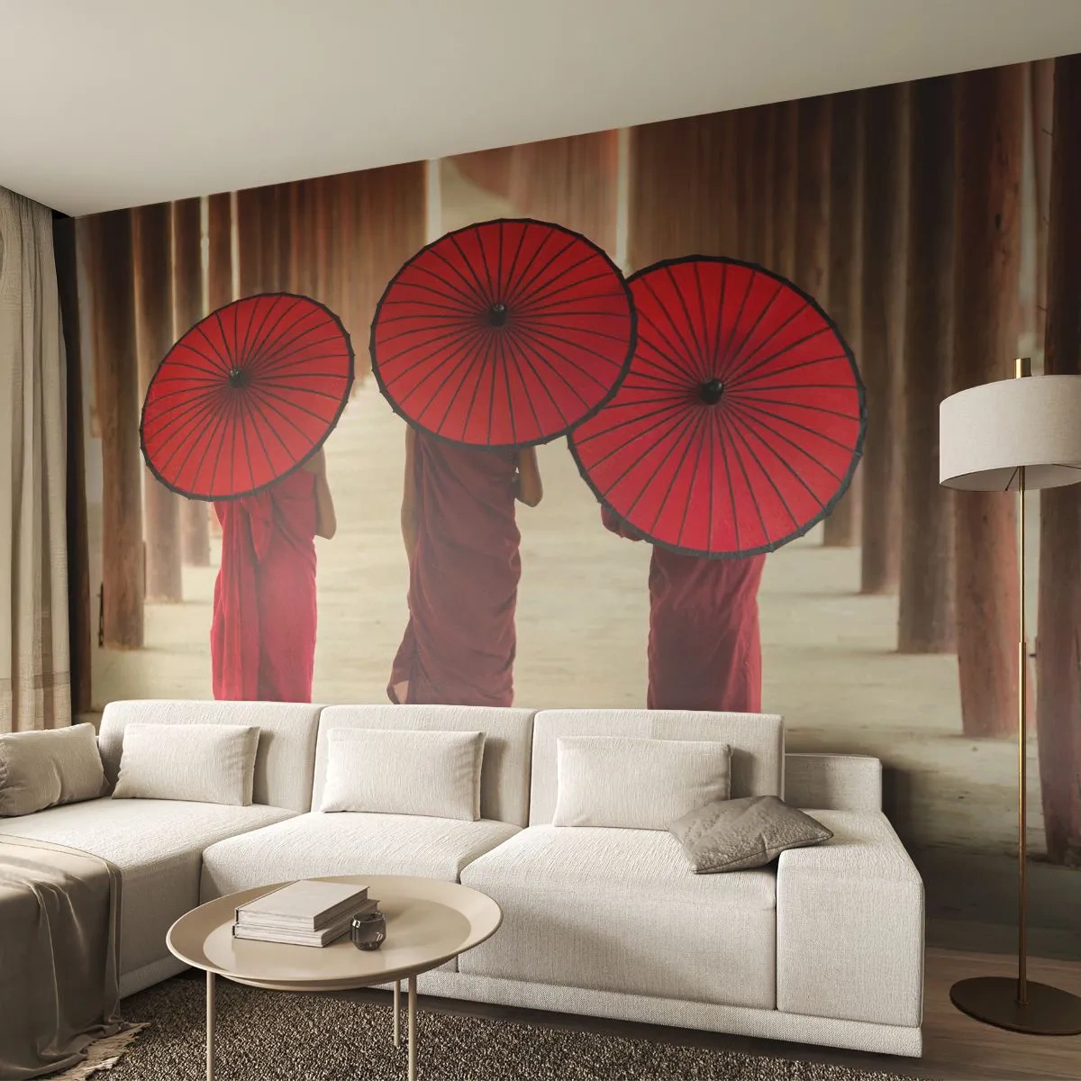 Fototapet Selvklæbende Deluxe Sticker - På vej til det rene land - Asien, Burma, Kvinder - 500x350 cm