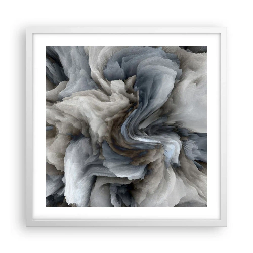 Plakat i hvid ramme - Sten og blomst - 50x50 cm