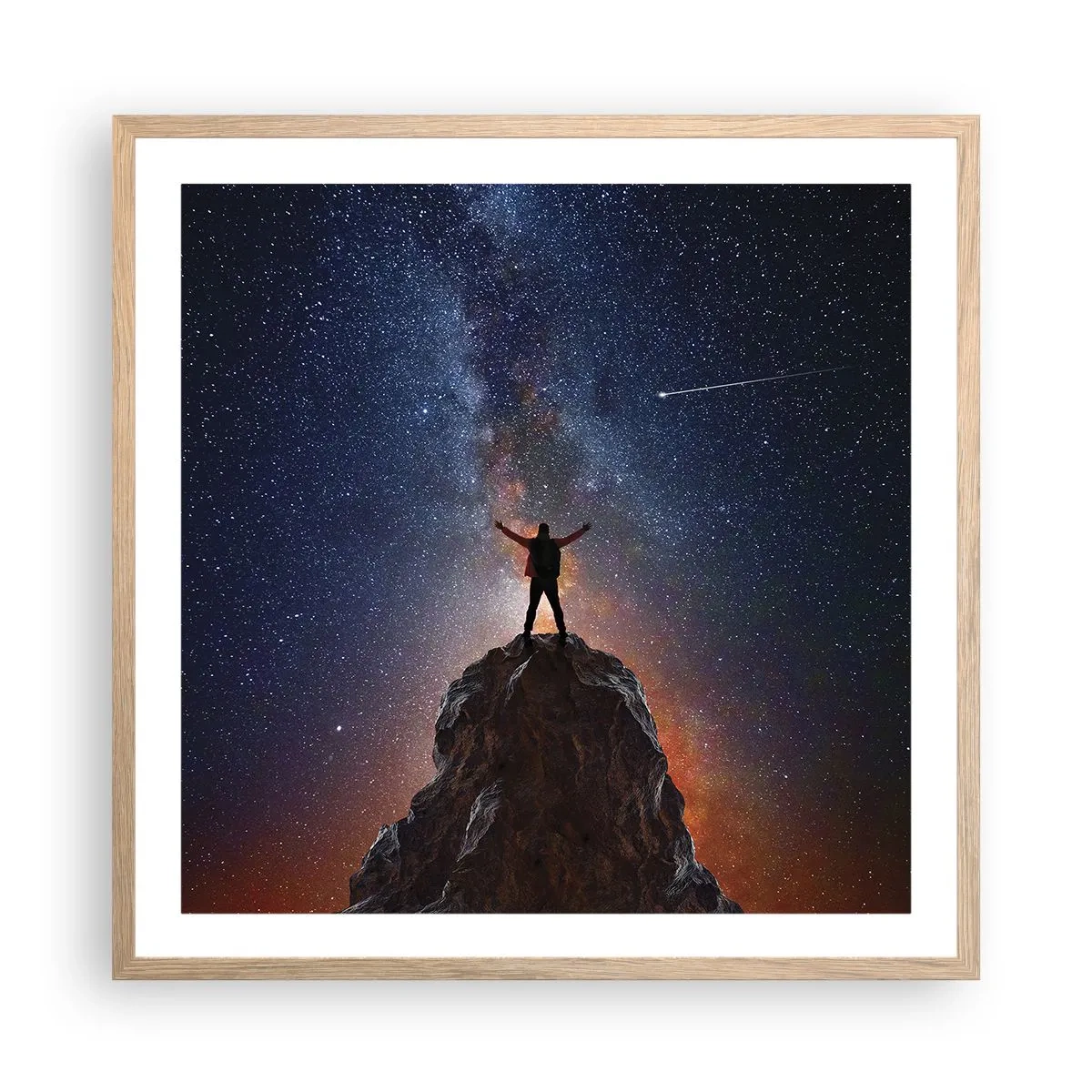 Plakat i ramme af lyst egetræ - Magten er hos mig! - 60x60 cm