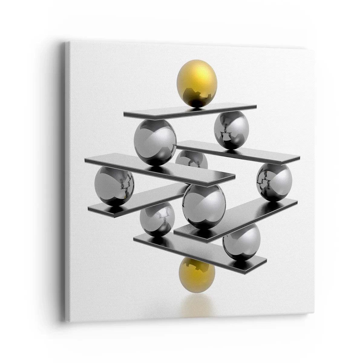 Lærredstryk - Billede på lærred - Guld-sølv-balancen - 40x40 cm