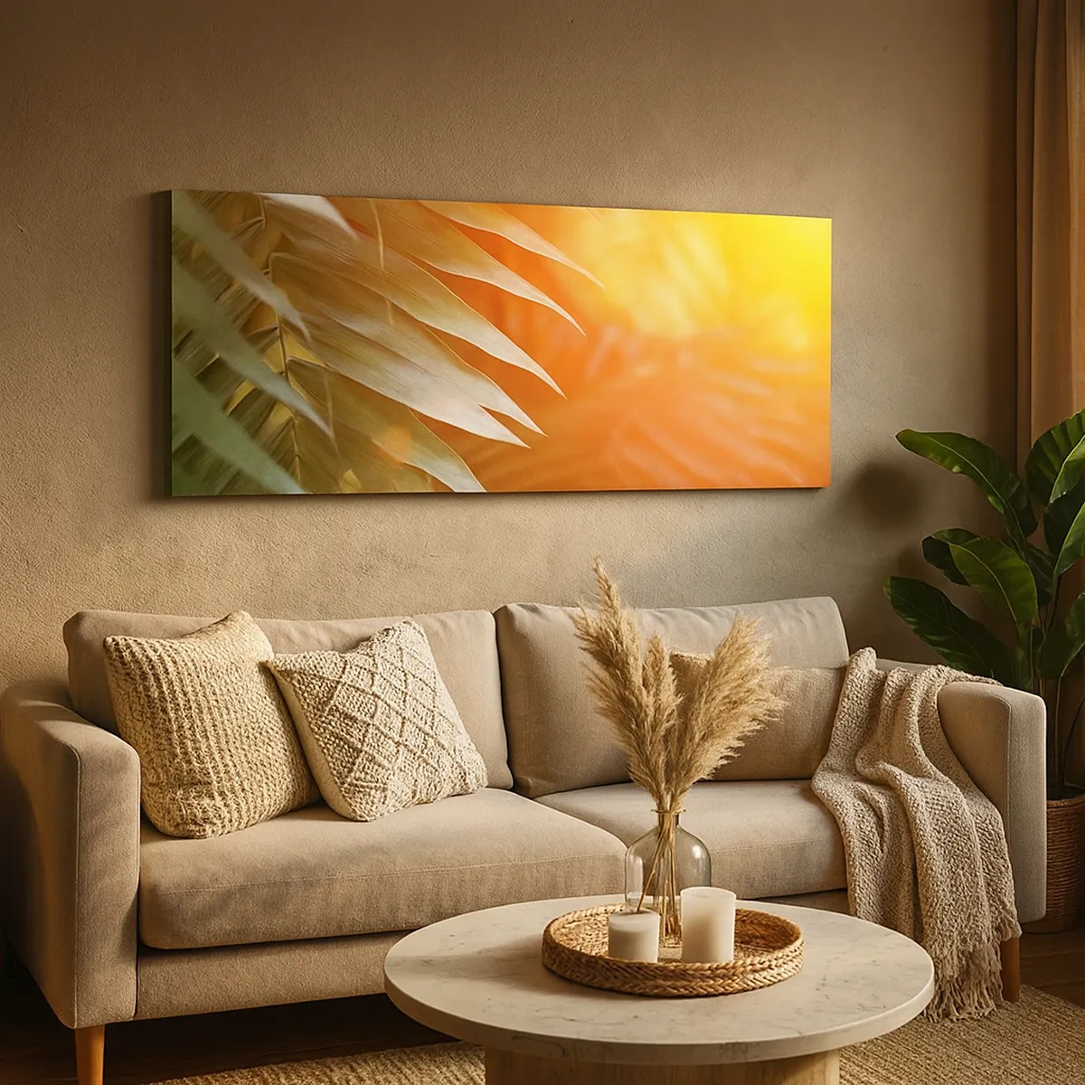 Lærredstryk - Billede på lærred - Morgen i junglen - 30x30 cm