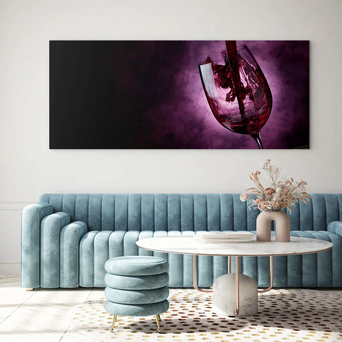 Billede på glas - Skarlagen? Carmin? Nej, rubin. - 90x30 cm