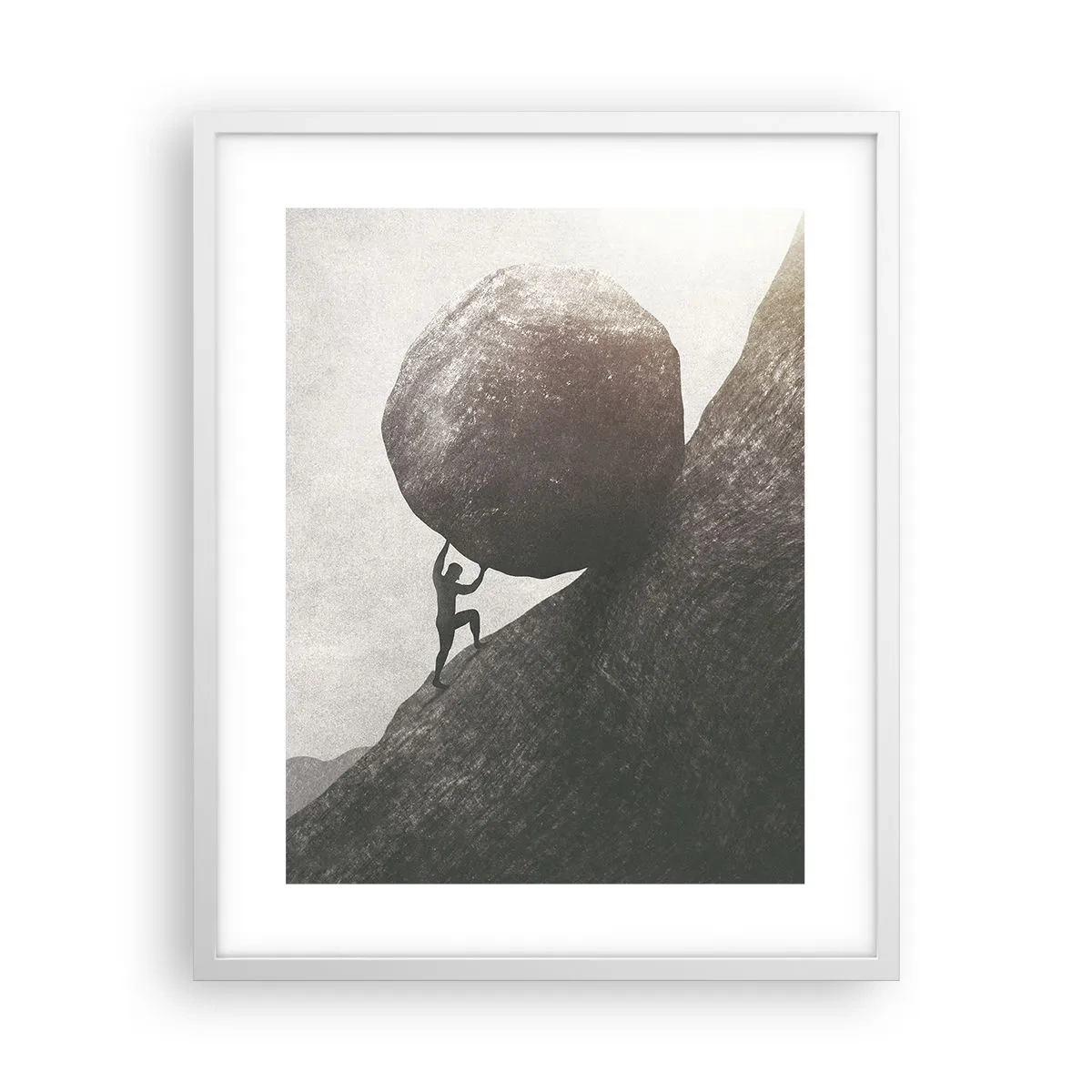 Plakat i hvid ramme - Jeg tror mod al forventning - 40x50 cm