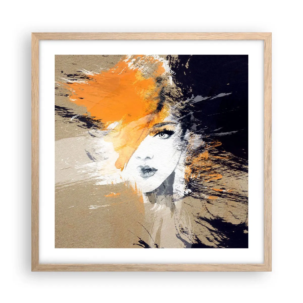Plakat i ramme af lyst egetræ - Og det bliver let - 50x50 cm
