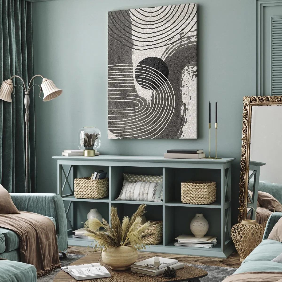 Lærredstryk - Billede på lærred - Oval vinder - 70x100 cm