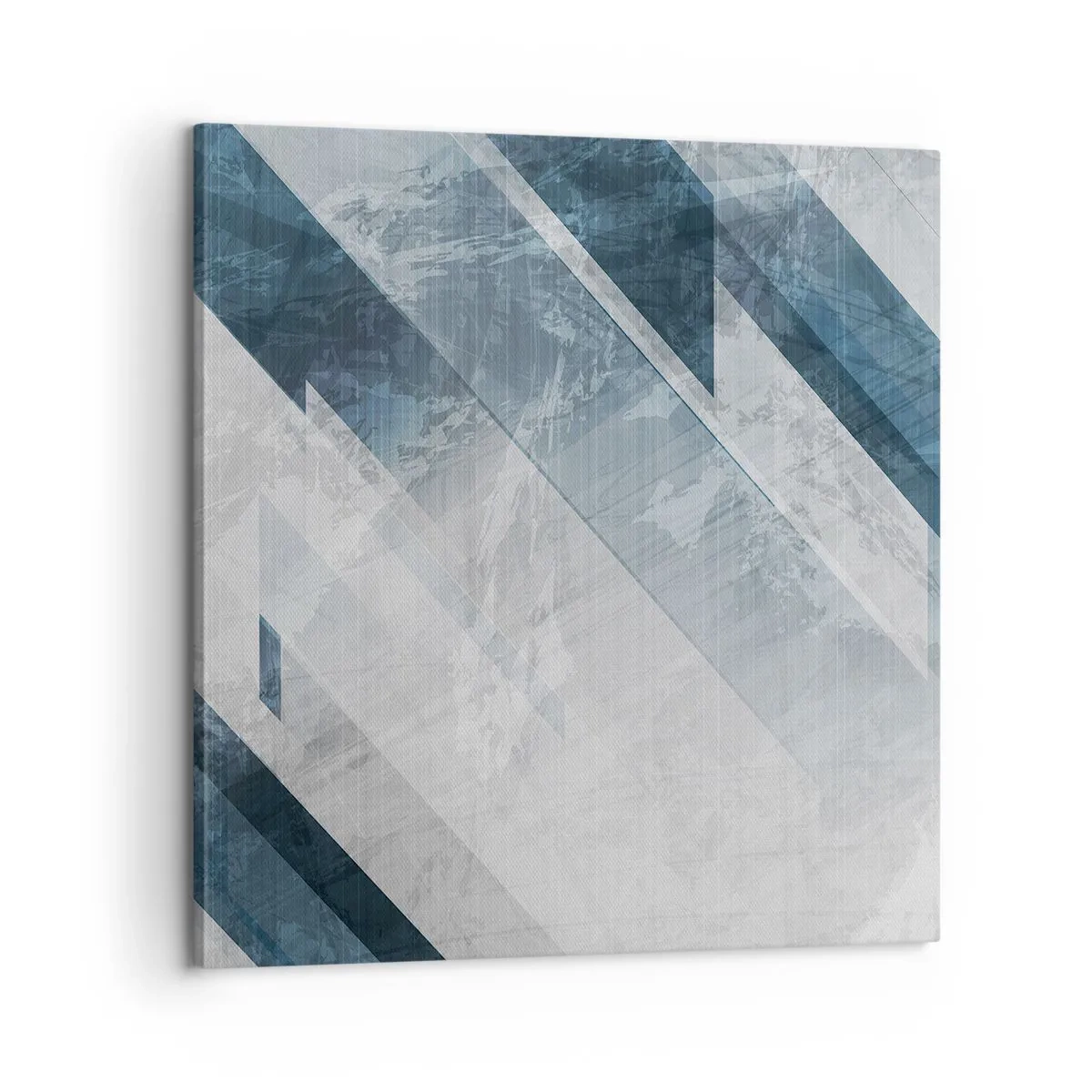 Lærredstryk - Billede på lærred - Rumlig komposition - bevægelse af gråtoner - 60x60 cm