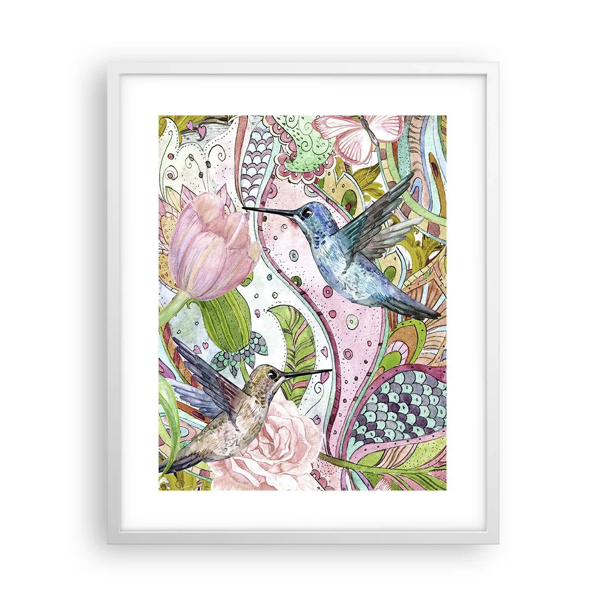 Plakat i hvid ramme - Forviklet i vinstokkene - 40x50 cm