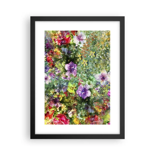 Plakat i sort ramme - Ind i blomsterne ved fortabelse - 30x40 cm
