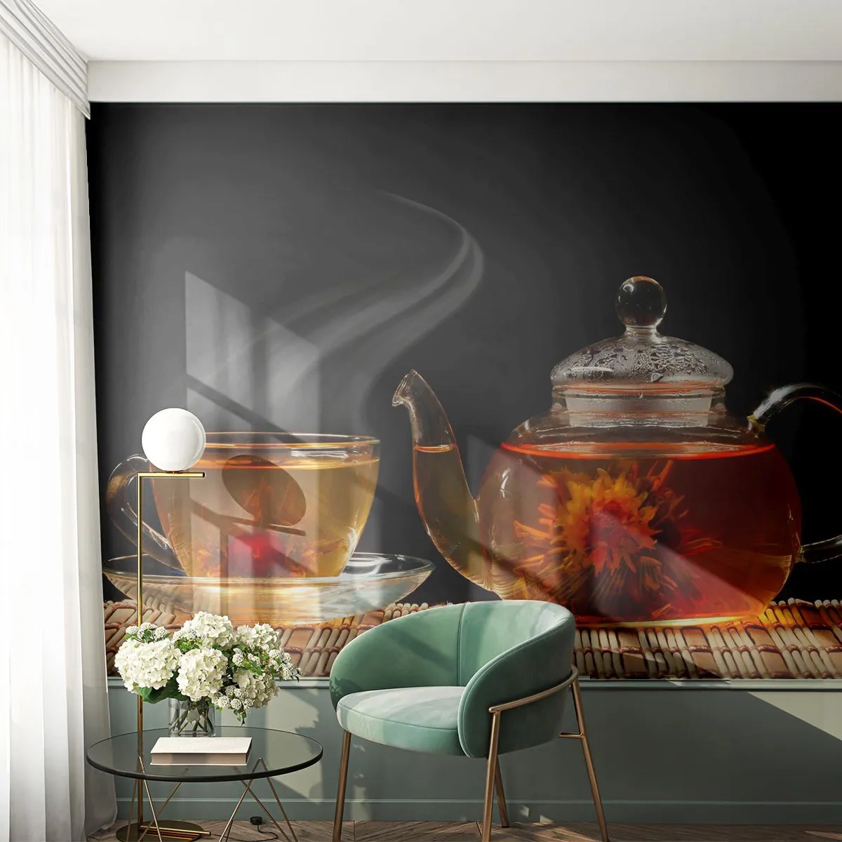 Fototapet Premium Sand - Magien og kunsten at brygge te - Te, Tekande, Te kop - 400x280 cm