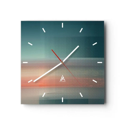 Vægur, Uret - Abstraktion: bølger af lys - 40x40 cm