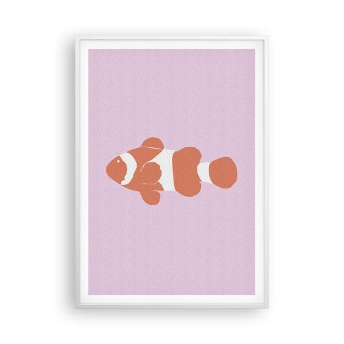 Plakat i hvid ramme - I koraller til ansigt og hale - 70x100 cm