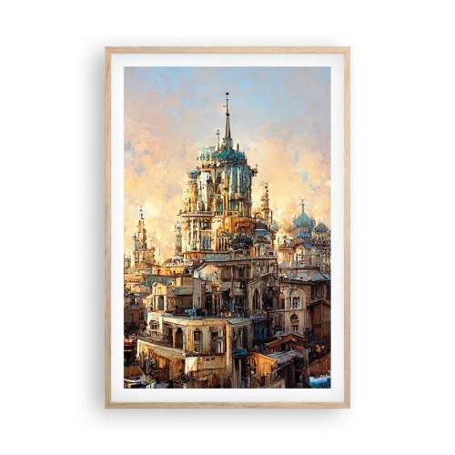 Plakat i ramme af lyst egetræ - En by af byer - 61x91 cm