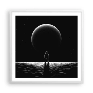 Plakat i hvid ramme - Ansigt til ansigt - 60x60 cm