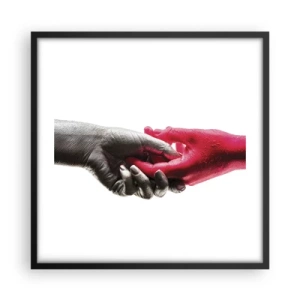 Plakat i sort ramme - Sammen, om end forskellige - 50x50 cm