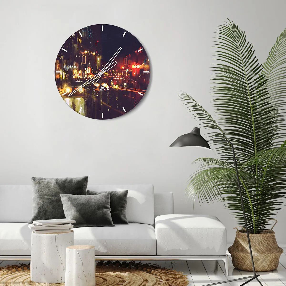 Vægur, Uret - Sænket i nattens lys - 40x40 cm