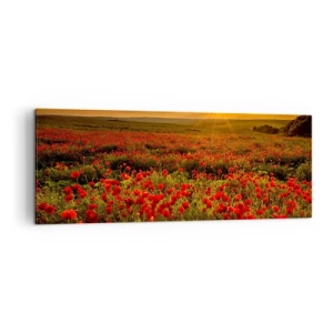 Lærredstryk - Billede på lærred - Blandt bølgerne af raslende enge, blandt flodblomster - 140x50 cm