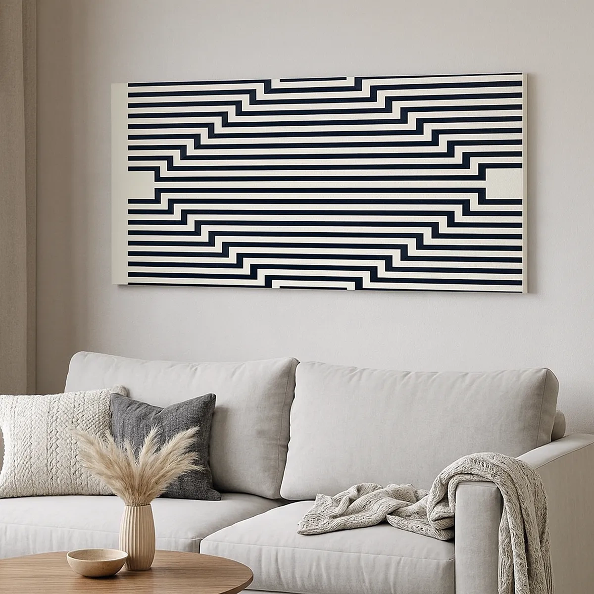 Lærredstryk - Billede på lærred - Geometrisk illusion - 30x30 cm