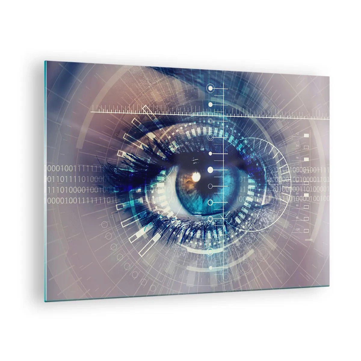 Billede på glas - Et digitalt øje med et futuristisk teknologi- og datatema - 70x50cm - Du tror,