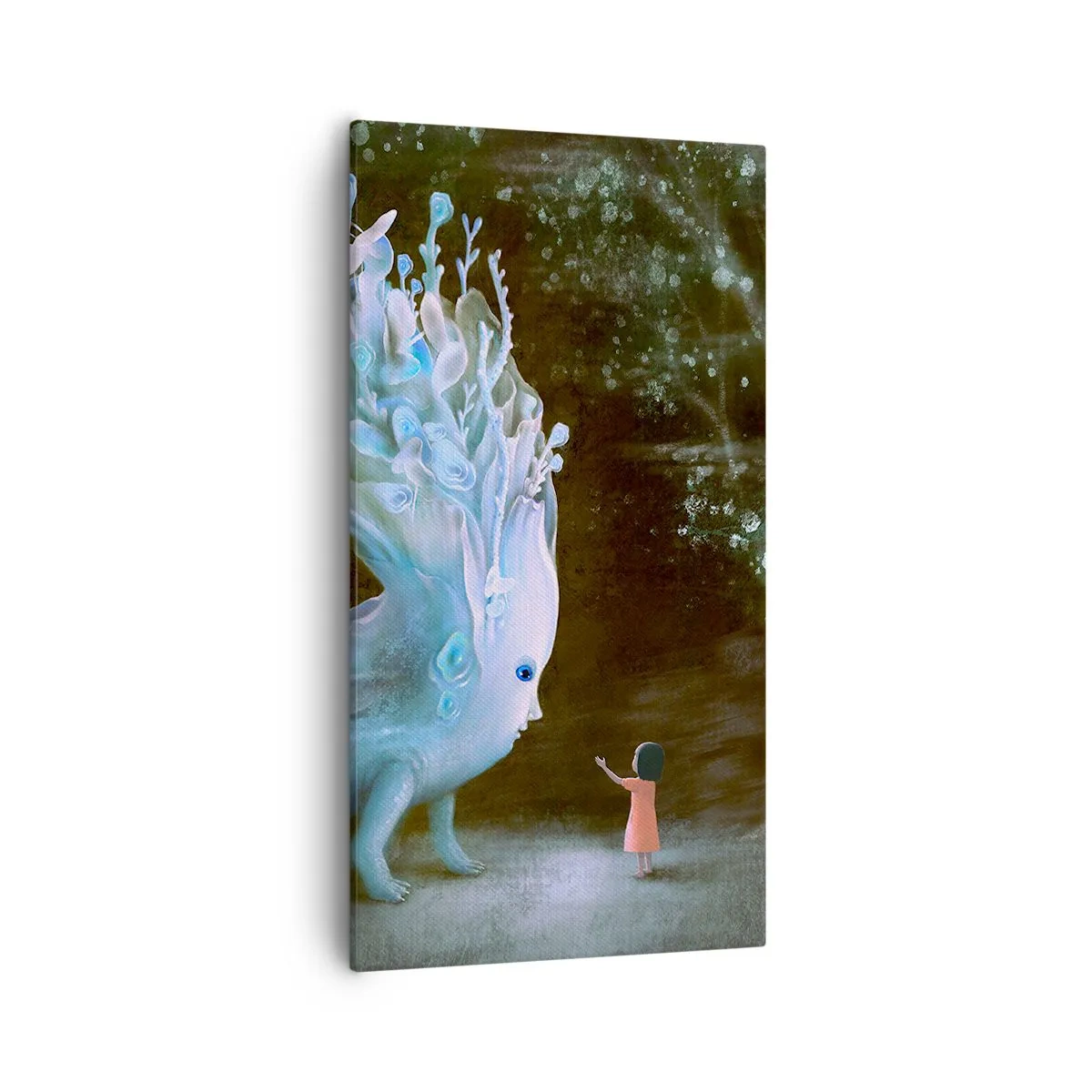 Lærredstryk - Billede på lærred - Et fantastisk møde - 55x100 cm