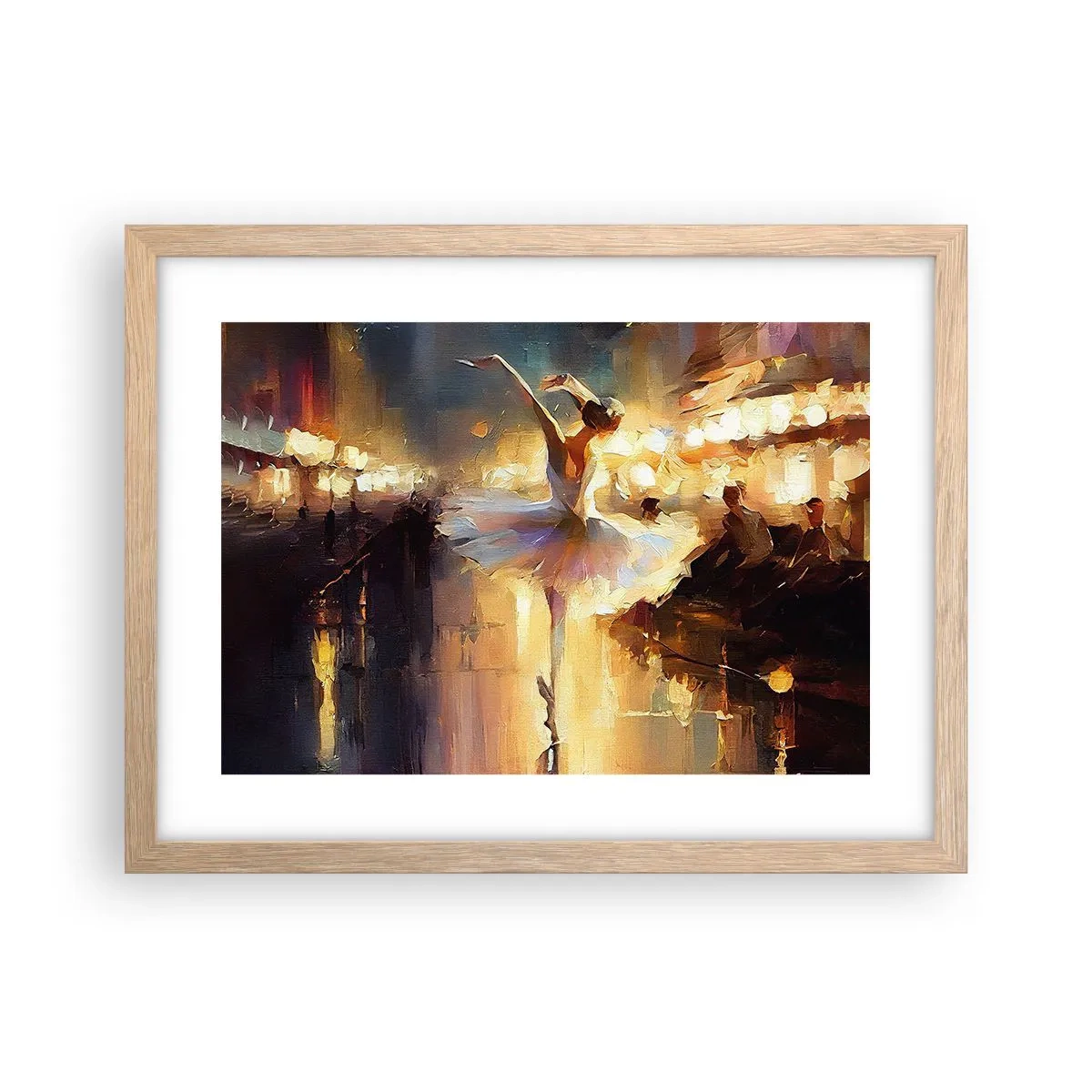 Plakat i ramme af lyst egetræ - Et mirakel på gaden - 40x30 cm