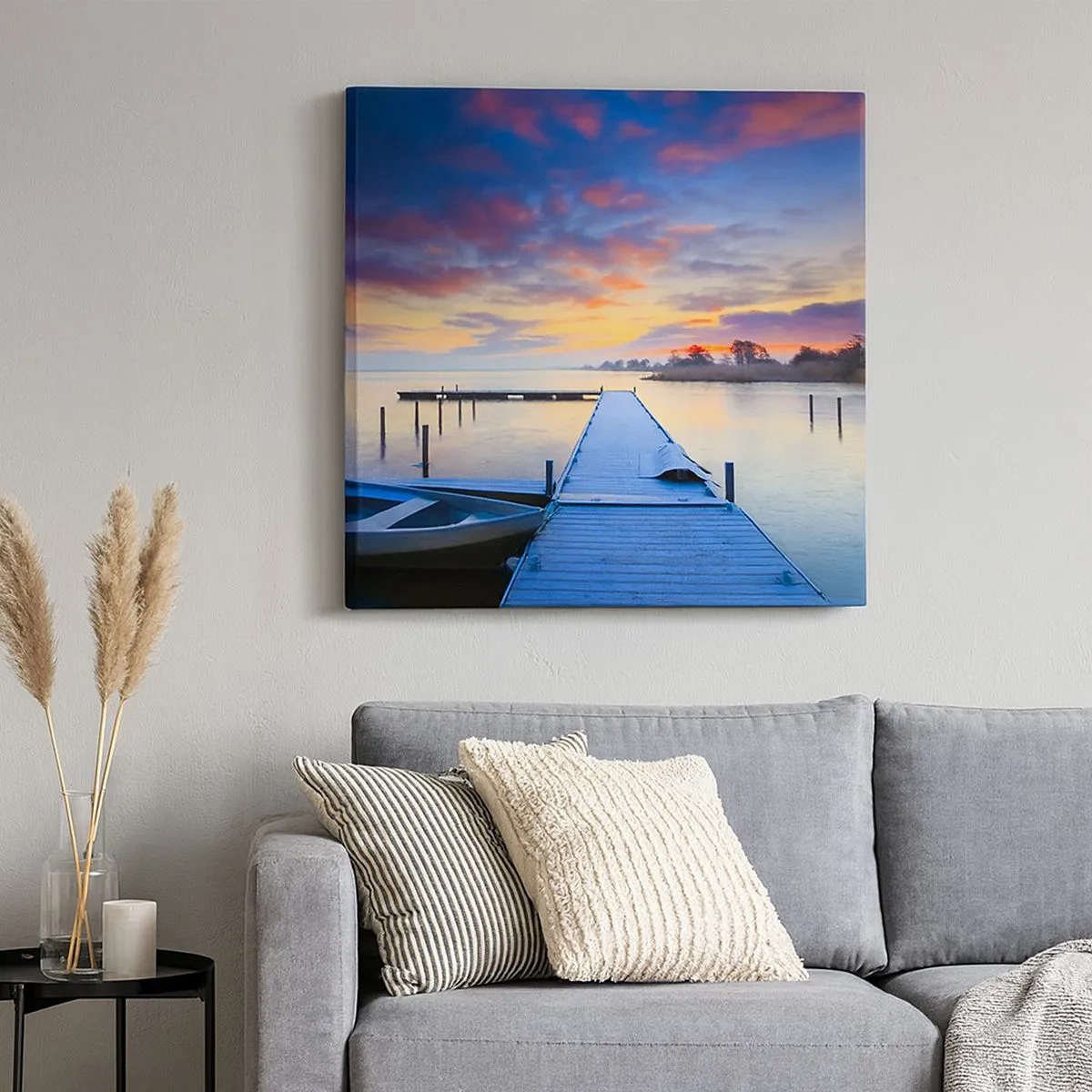 Lærredstryk - Billede på lærred - Violet-gylden sindsro - 30x30 cm