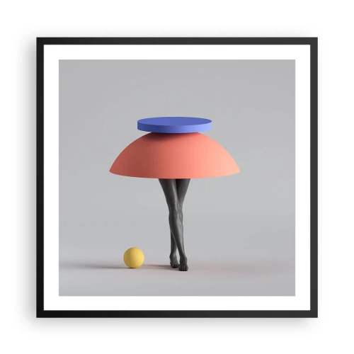 Plakat i sort ramme - Surrealistisk komposition - 60x60 cm