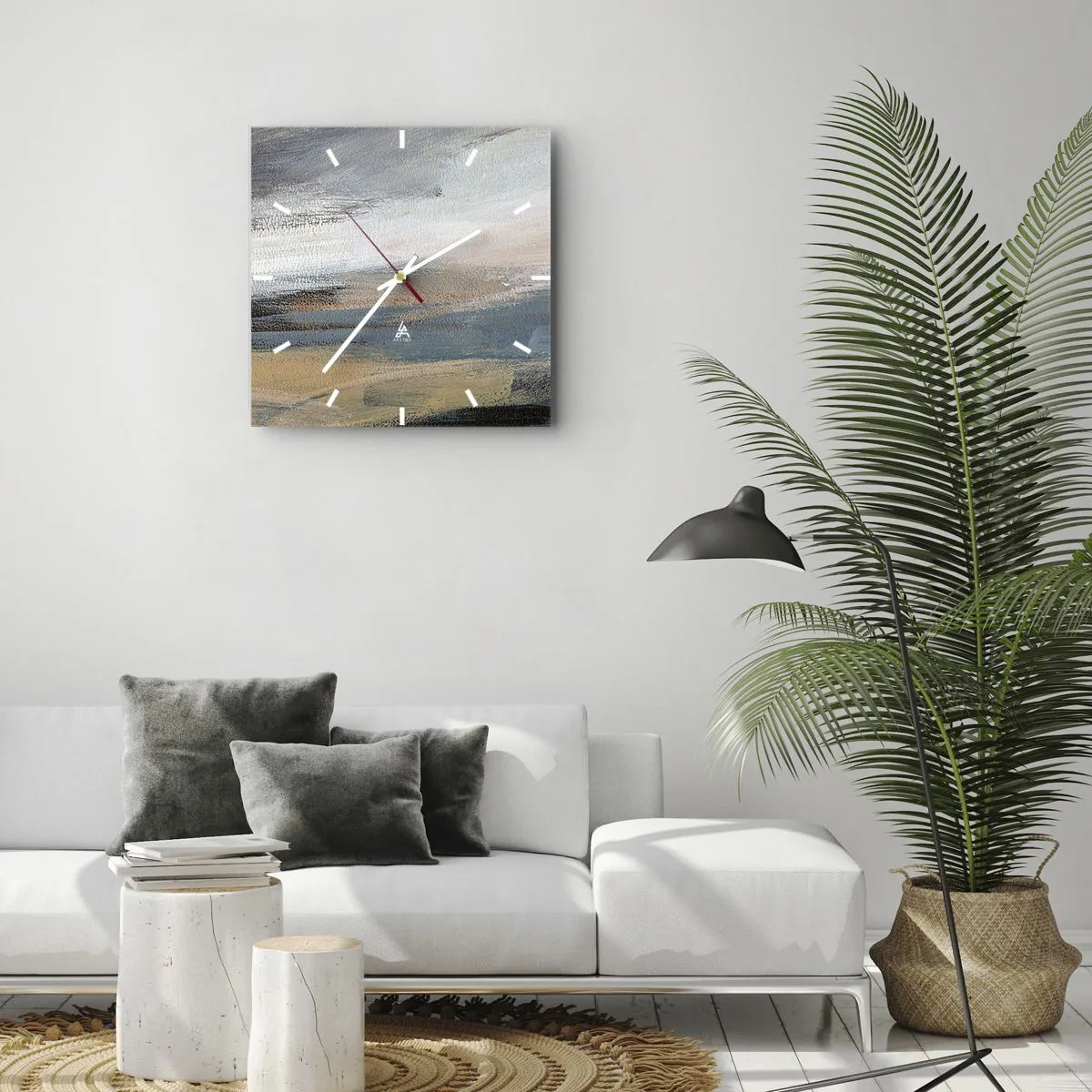 Vægur, Uret - Abstraktion: nordligt landskab - 40x40 cm