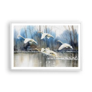 Plakat i hvid ramme - Som i en fortælling om vilde svaner - 91x61 cm