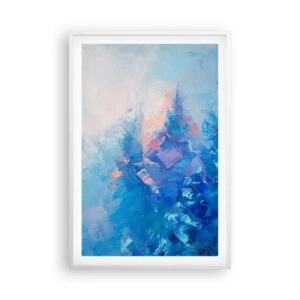 Plakat i hvid ramme - Vinter abstraktion - 61x91 cm