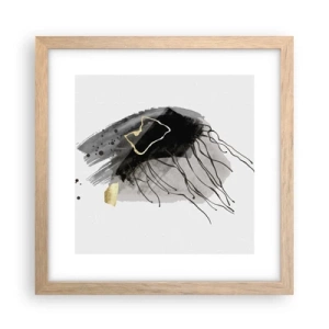 Plakat i ramme af lyst egetræ - I sort og guld - 30x30 cm