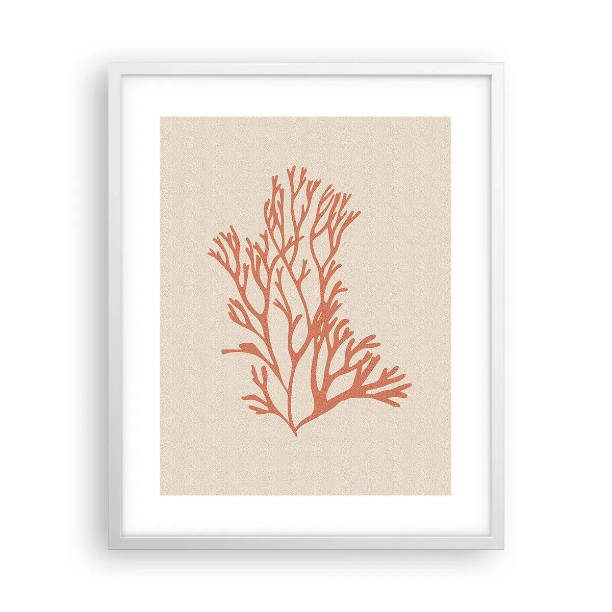 Plakat i hvid ramme - Koral filigran - 40x50 cm
