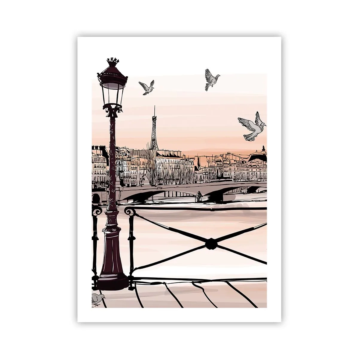Plakat - Over Paris' hustage - 50x70 cm
