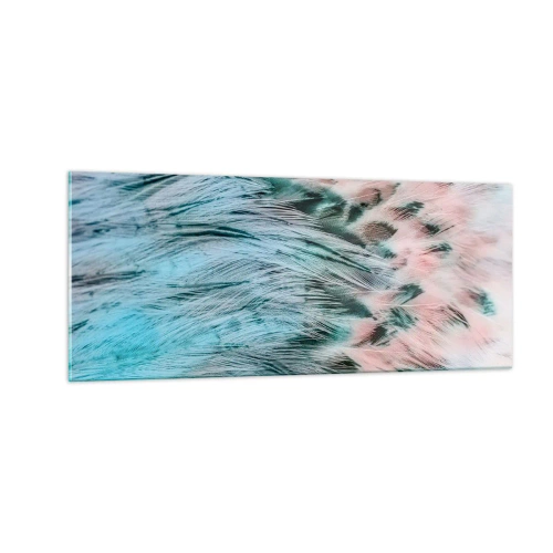 Billede på glas - Safir lyserød fnug - 100x40 cm