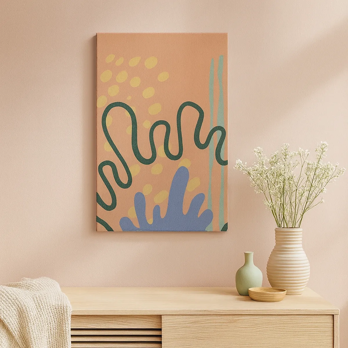 Lærredstryk - Billede på lærred - Abstraktion: naturens mangfoldighed - 50x70 cm