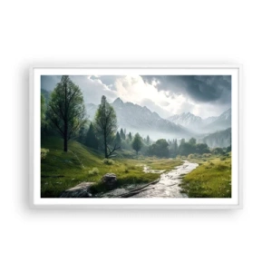 Plakat i hvid ramme - Der og tilbage - 91x61 cm